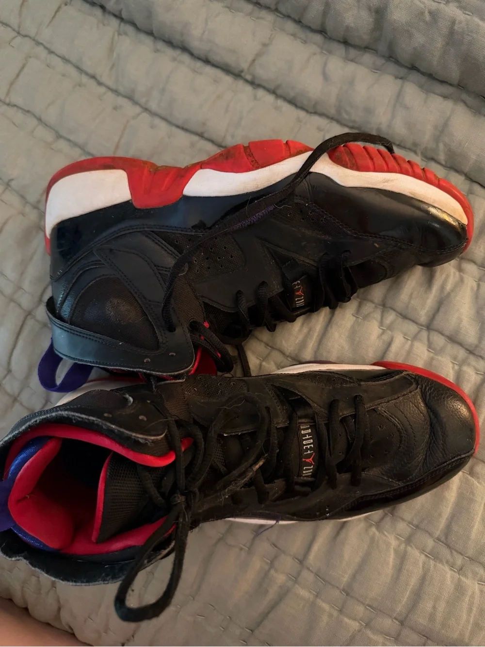Jordan High-Top Basketball Sneakers in Black, Purple, Red
